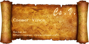 Csemer Vince névjegykártya